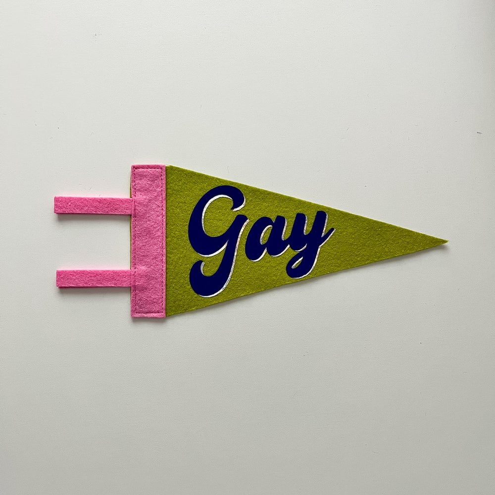 Gay Pride Pennant [blue + chartreuse]