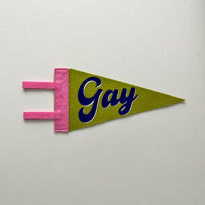 Gay Pride Pennant [blue + chartreuse]