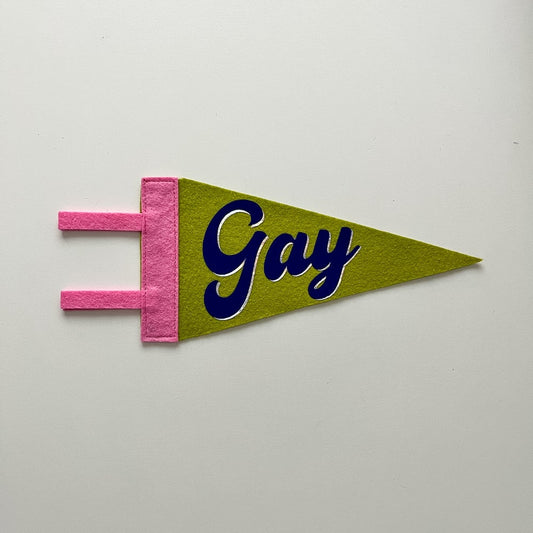 Gay Pride Pennant [blue + chartreuse]