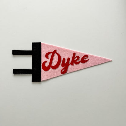 Dyke Pride Pennant [red + light pink]
