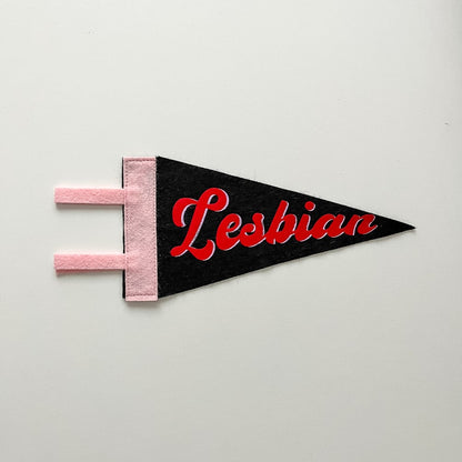 Lesbian Pride Pennant [red + black]