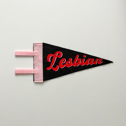 Lesbian Pride Pennant [red + black]