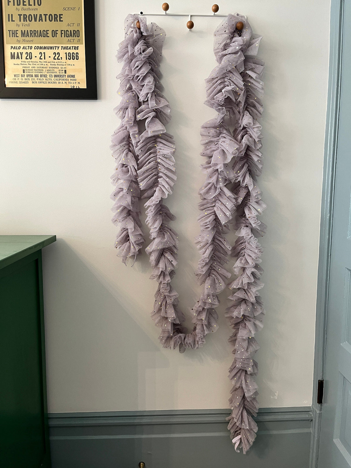 Dusty Lavender Tulle Garland with Metallic Moon and Stars