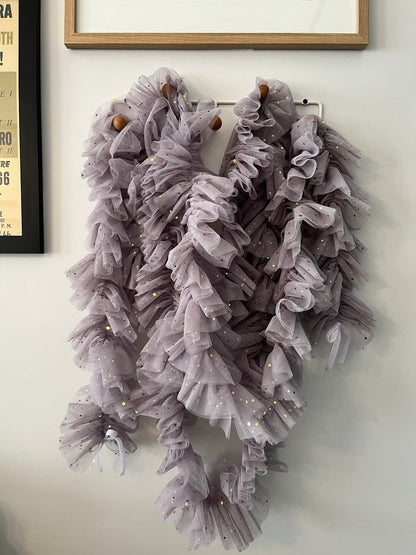 Dusty Lavender Tulle Garland with Metallic Moon and Stars